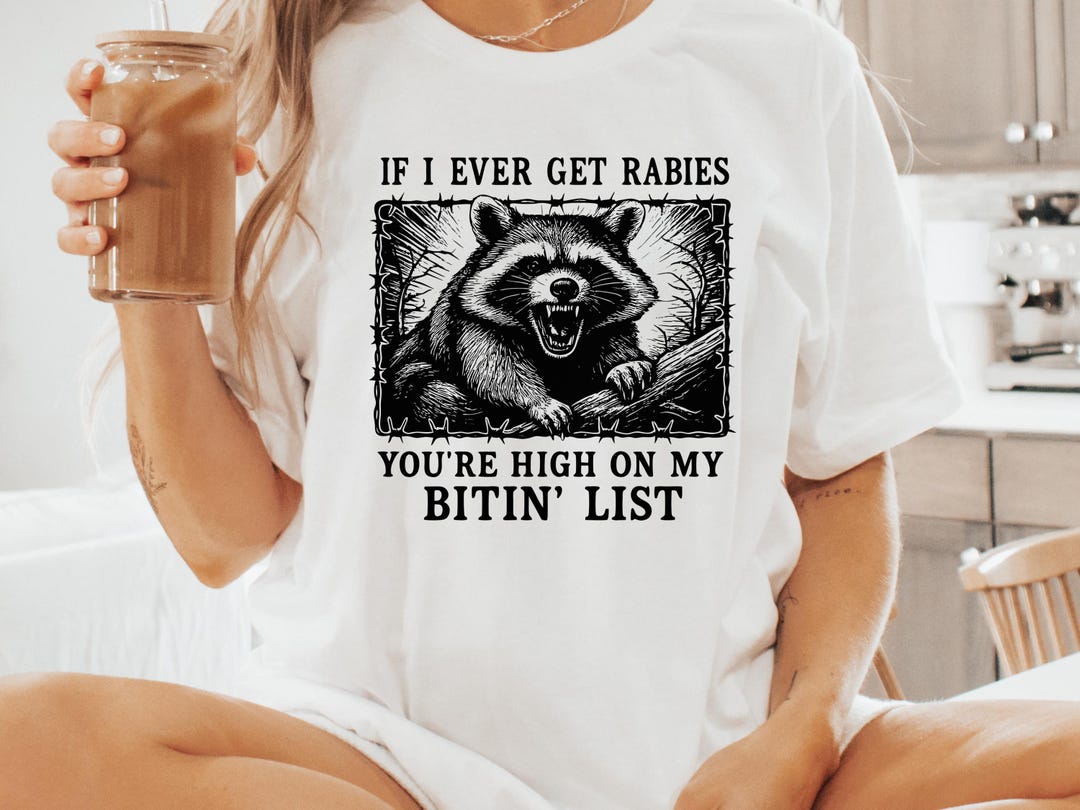 Svg Racoon Rabid Rabies Raccoon Biting List Sarcastic PNG, Funny Adult Meme SVG (digital ...