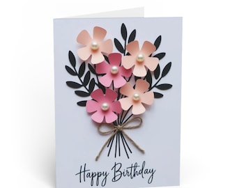 Floral Birthday Card, Paper, Customizable