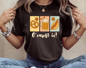 Oktoberfest Tshirt, O Zapft is Herbst Shirt, Wiesn Volksfest T-Shirt, Biergarten Festzelt Outfit, Oktoberfest Geschenk, Bier Prost Shirt