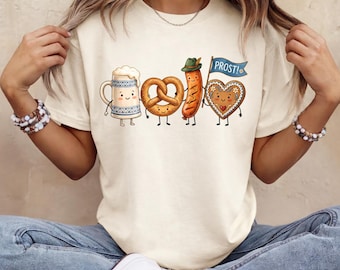 German Oktoberfest Shirt, German Beer Fest Tee, Oktoberfest Gift, Sausage Pretzel Beer Tee, Oktoberfest Clothing, Prost Oktoberfest Outfit