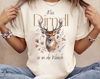 Oktoberfest Tshirt, Hirsch Oktoberfest Shirt, Hirschgeweih Dirndl T-Shirt, Trachten Volksfest Wiesn Shirt Frauen, Biergarten Festzelt Outfit
