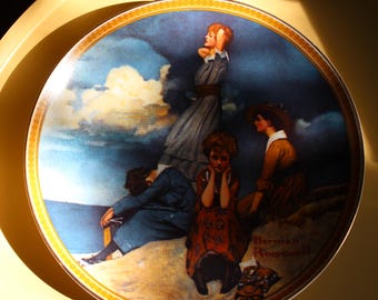 Limited Edition Collector's Plate- Norman Rockwell "Waiting On The Shore" Vintage 1980s