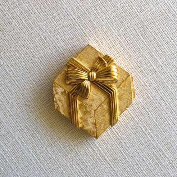 Vintage Estée Lauder Gift Box Compact | Solid Perfume, Gold Bow