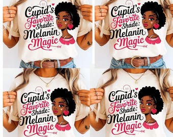 Cupid's Favorite Shade Melanin PNG, Black Girl Sublimation (Digital Download)
