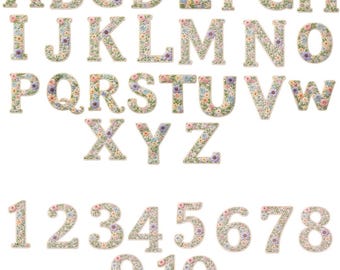 Floral Embroidery Alphabet PNG Bundle, Vintage Monogram Letters (Digital Download)