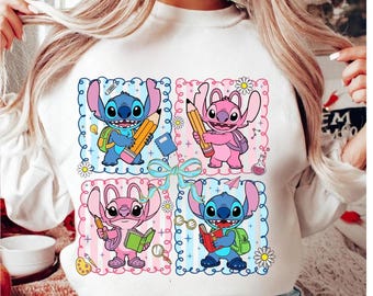 Stitch Back to School PNG, Teacher Sublimation Design, First Day of School Clipart
