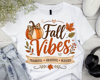 Fall Vibes PNG, Retro Varsity Pumpkin, Autumn Thanksgiving Design (Digital Download)