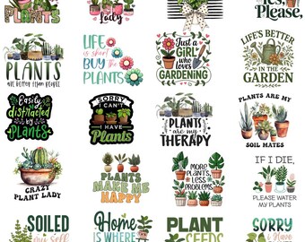 Plant Lover PNG Bundle – Sublimation Designs (Digital Download)