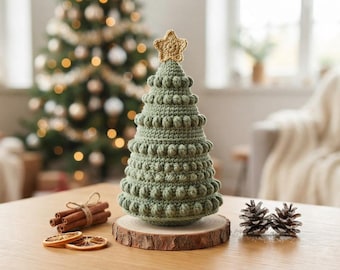 Haakpatroon voor een kerstboom, handleiding voor een knuffel met bobbelsteek (pdf-download)