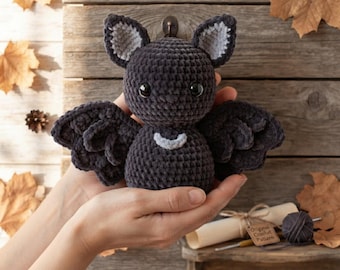 Halloween haakpatroon voor een vleermuis: schattige pluche vleermuis (amigurumi) (PDF)