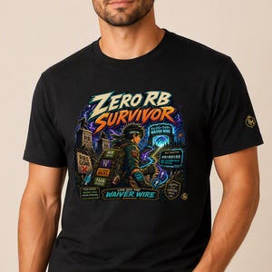 Zero RB Survivor Fantasy Football T-Shirt, Funny Draft Strategy Tee, Fantasy League Manager Gift