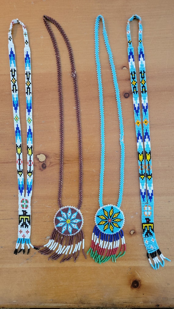 Vintage Native American Seed Bead Necklaces