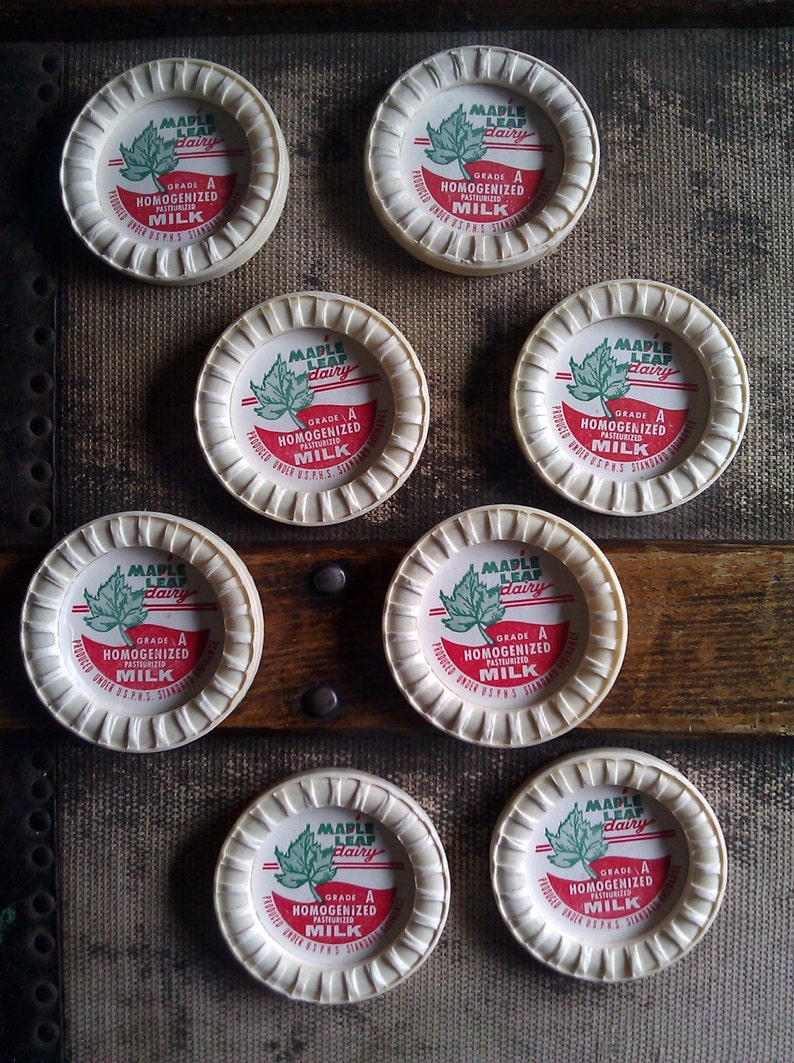 Vintage Milk Bottle Caps / Maple Leaf / Idaho Dairy Etsy