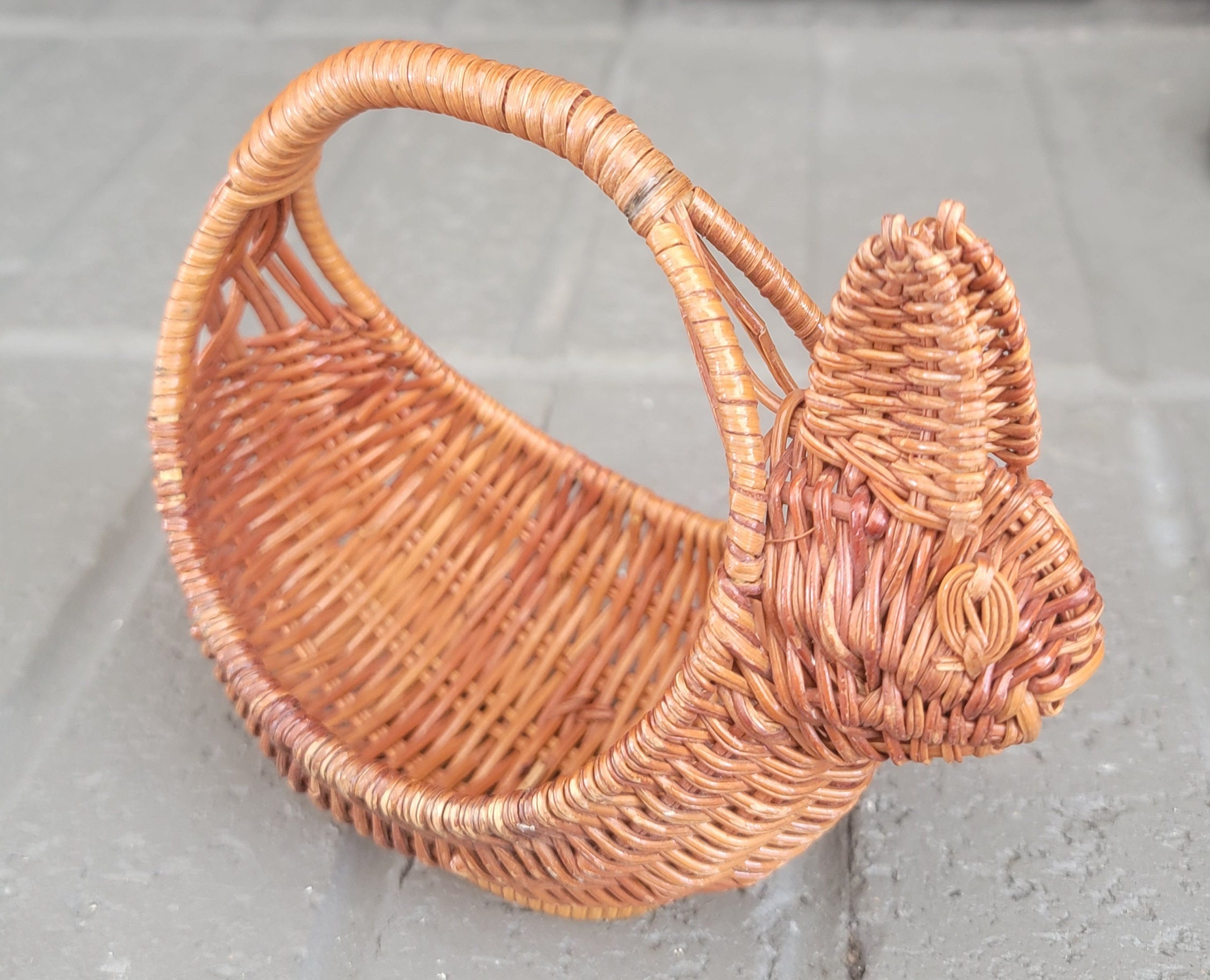 Animal Wicker Basket/ Mini Rabbit Basket/baby Bunny Basket Etsy