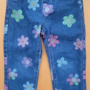 Flower Girl Blue Jeans/ 2T/ Toddler Pull Ups/Daisy Pants