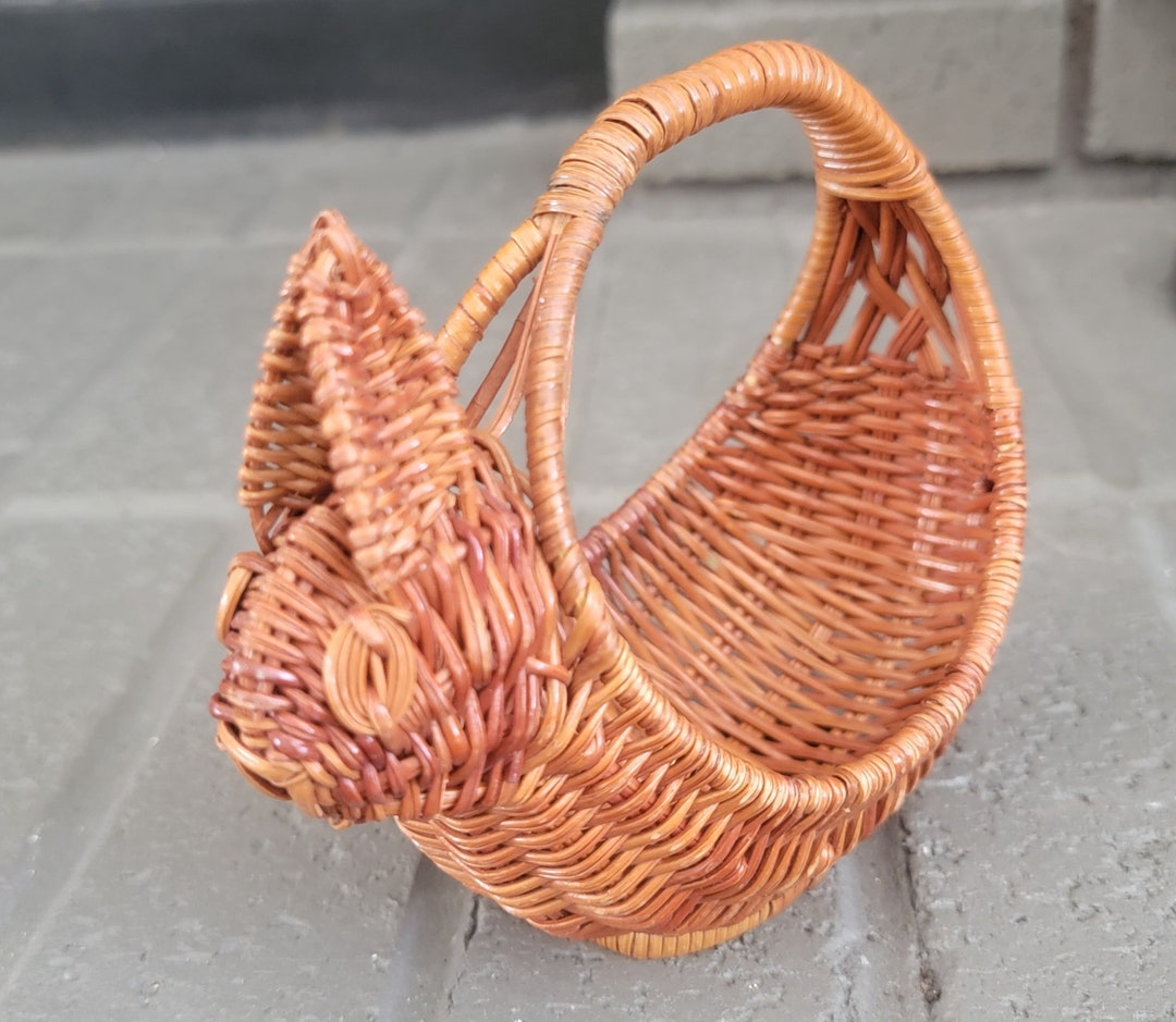 Animal Wicker Basket/ Mini Rabbit Basket/baby Bunny Basket Etsy