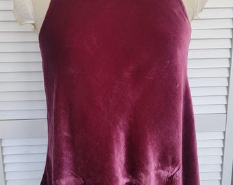 Cranberry Top/ Silk Blend Crushed Velvety A Symmetrical Blouse/ Racer Back/ FairyCore Festival / Dylan