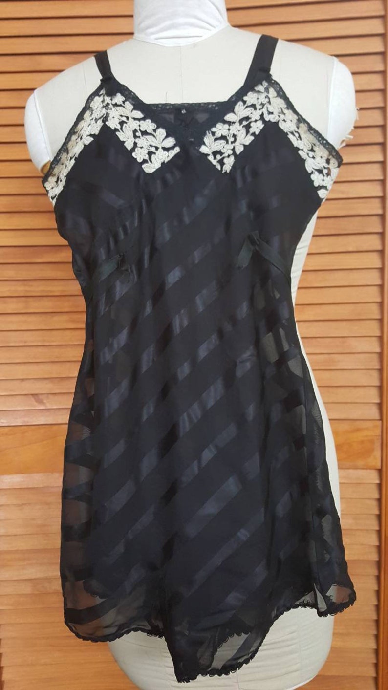 1920s Vintage RompersStep inBlack TulleTambour Embroidery