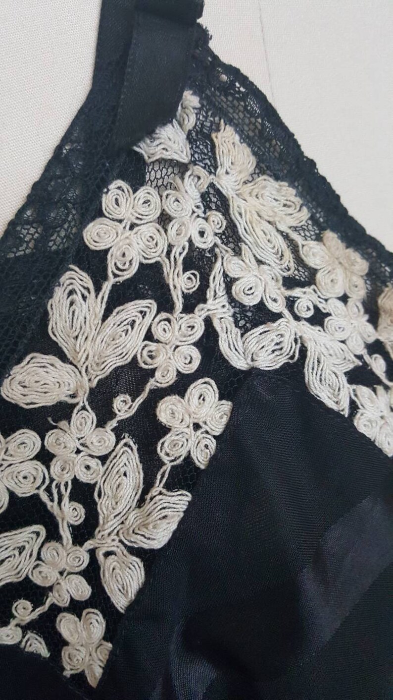 1920s Vintage RompersStep inBlack TulleTambour Embroidery
