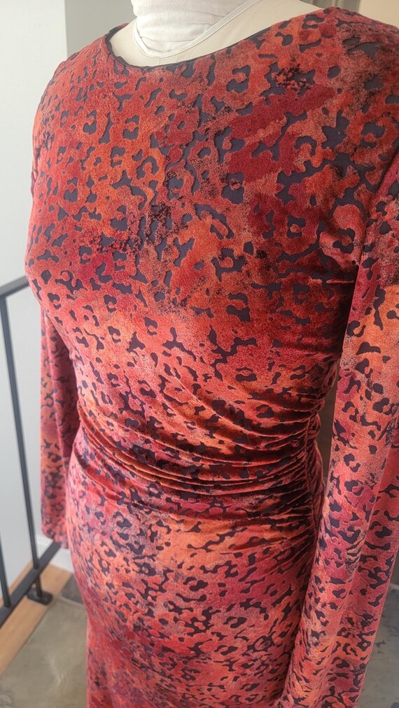 fuzzi designer dresses Fuzzi Long-Sleeve Floral-Print Tulle Midi Dress