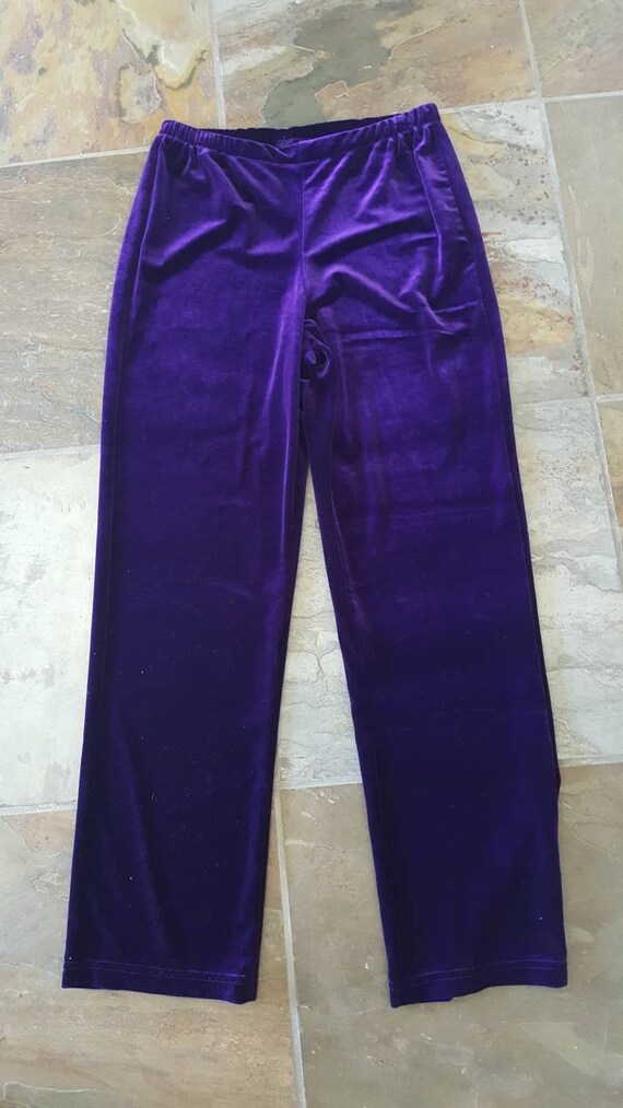 Purple Lounge Wear/Velour Feel Pants and Top - image 4