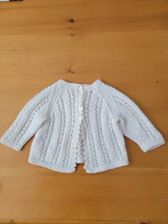 Vintage Hand Knitted Baby Sweater/ Tiny Sweater - image 3