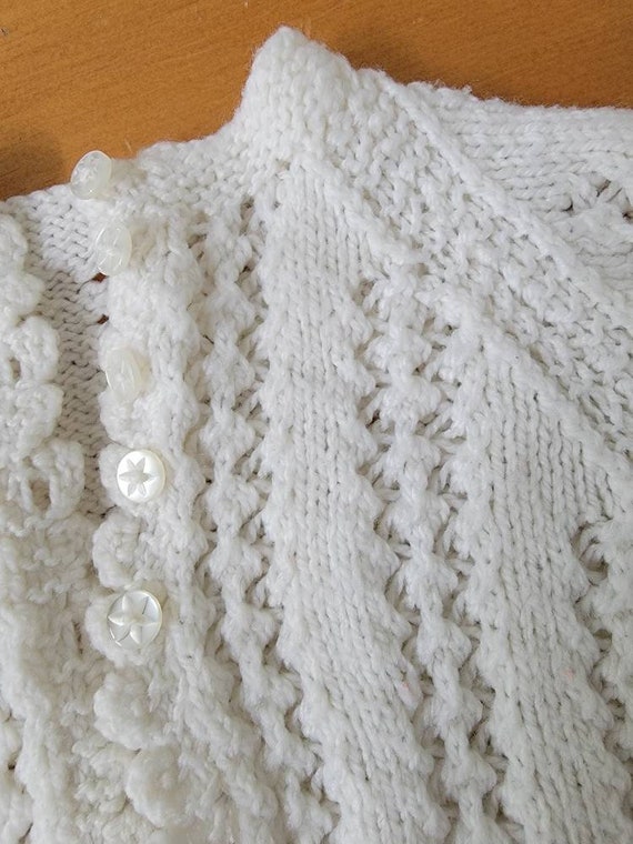Vintage Hand Knitted Baby Sweater/ Tiny Sweater - image 6