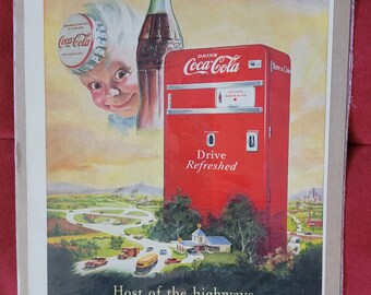 1950 Coca Cola Machine Vintage Ad Host of the Highways Have a Coke