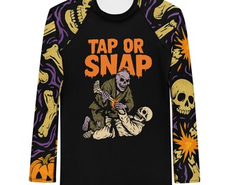 Camiseta de compresión sin gi para Jiu Jitsu de Halloween para hombre, con protección contra erupciones Tap or Snap BJJ