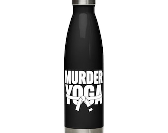 Murder Yoga BJJ Water Bottle, Insulated Jiu Jitsu Water Bottle With Belt Color, Grappler Gift