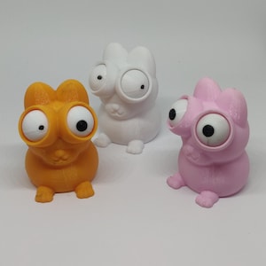 Goofals Modulaire 3D-geprinte Kat – Wiebelende Ogen, Geen Lijm No-Like (STL-bestanden)
