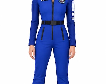 Mono espacial inspirado en Blue Origin de Katy Perry / Disfraz de vuelo espacial de Katy Perry / Mono inspirado en Blue Origin de Katy Perry / Mono de Katy Perry