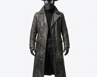 Inspired Nicolas Cage Long Trench Coat - Noir Trench Coat -  Vintage Nicolas Detective Gothic Overcoat Cosplay Costume