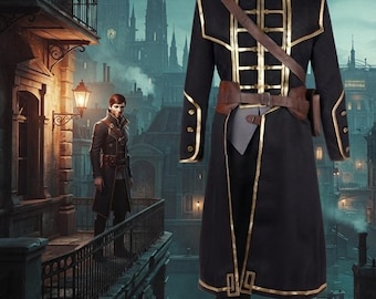 Corvo Attano Cosplay Coat | Dishonored Style Long Jacket for Men | Premium Quality Cotton canvas Apparel | Custom Aesthetic Gaming Costume