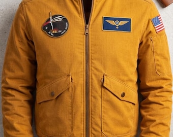Men Project Hail Mary Yellow Jacket, Ryan Gosling Inspired Corduroy Jacket, Project Hail Mary Yellow Cosplay Costume