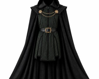 Doctor Doom Inspired Coat | Hooded Cosplay Cloak | Villain Costume | Long Black Cape Coat | Comic Con Costume | Unisex Dr Doom Costume
