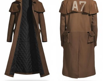 Vintage 1940s WW2 Military, Wool Coat Dutch Army, Army Trench Coat