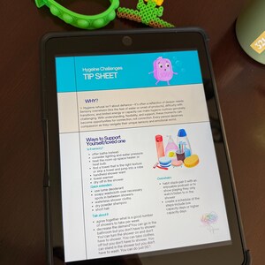 Hygeine Troubleshooting Hygeine resource sensory  tip sheet. autism neuroaffirming