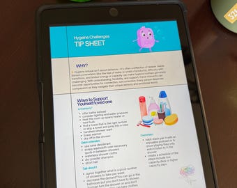 Hygeine Fehlersuche Hygeine Ressource Sensorisches Tipp-Blatt. Autismus-neuroaffirming