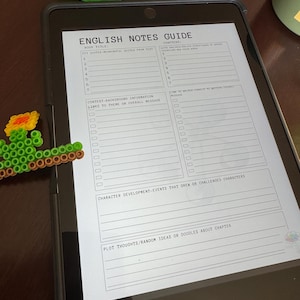Guide de prise de notes à l'école-anglais/ELA/fonctionnement exécutif