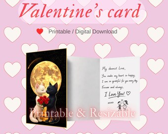 Printable Love Card | Printable Flat Design (Digital Download)