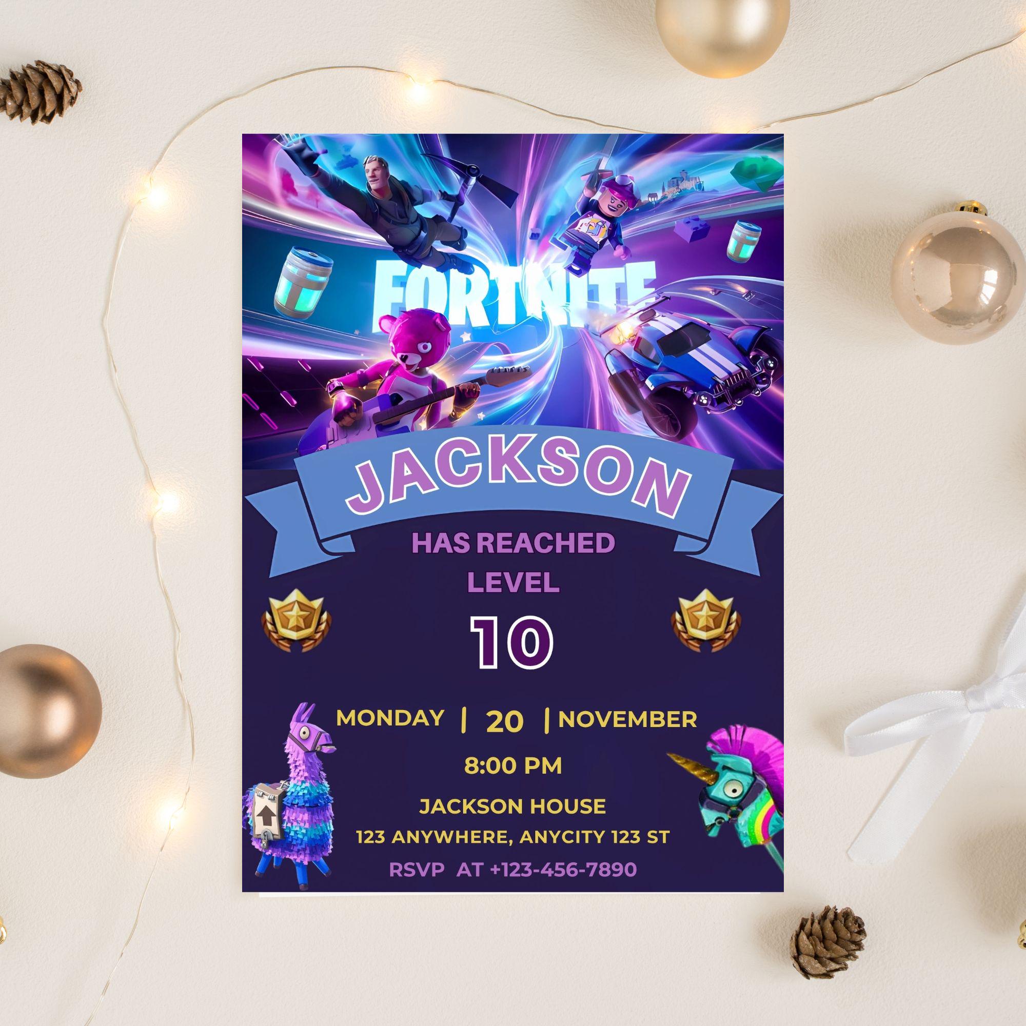 Fort Game Birthday Invitation: Battle Royale Theme (canva Digital