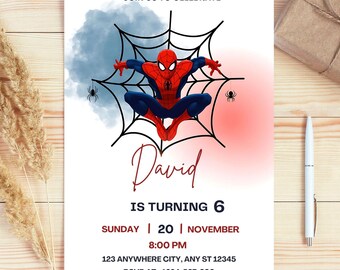 Spidey Birthday Invitation: Editable Party Invite Template (Digital Download)