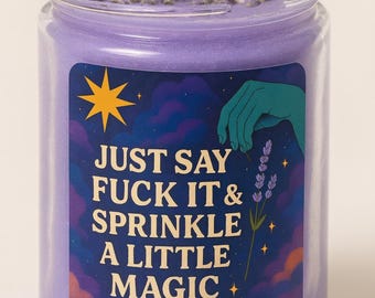 Strooi een beetje magische kaars | Underground Candle Co. | Sojakaars lavendel met gedroogde lavendel | Heksencadeau | Zelfzorgdecor