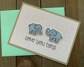 Love You Tons Elephant Card