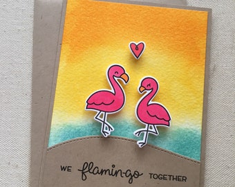 Lawn Fawn Flamingo Card