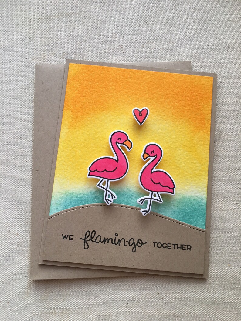 Lawn Fawn Flamingo Card image 1