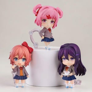 Figura de Doki Doki Literature Club, estatua de anime con cara intercambiable, figura coleccionable de PVC, regalo para decoración de escritorio