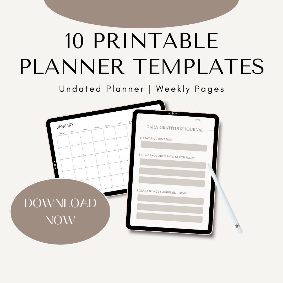 Printable Planner Templates: Daily, Weekly, Monthly (digital Download ...