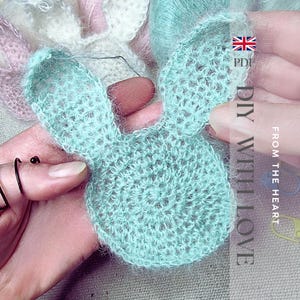 Crochet Applique Pattern – Bunny Crochet Pattern PDF – Spring Bunny Applique | Beginner Friendly